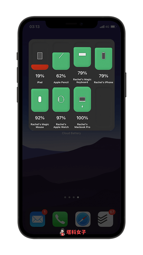 cloud battery app 加入 iphone 桌面